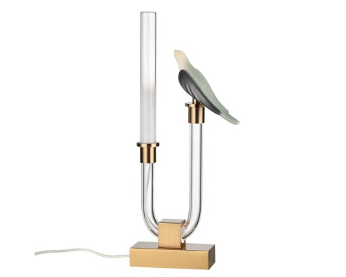5431/2TL L-VISION ODL_EX25 125 золотой(под латунь)/белый градиент/беж./зеленый/ металл/стекло/керамика Настольная лампа LED 2W 4000K LARK