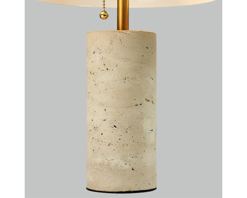 7089/2T MIDCENT ODL25 233 Настольный светильник с выкл. Бронзовый/металл/камень травертин IP20 2*LED E14 7W 220V RUFINA