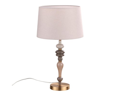 5040/1T CLASSIC ODL24 371 античн.бронза/беж.абажур/металл/керамика Насттол.лампа E27 1*60W HOMI