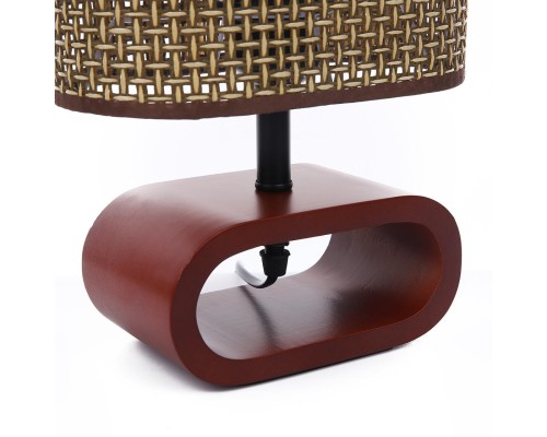 8200/1T COUNTY LN25 кофейный/коричневый, дерево/текстиль Настольная лампа E27 1*60W 220V MADERANA