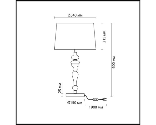 5040/1T CLASSIC ODL24 371 античн.бронза/беж.абажур/металл/керамика Насттол.лампа E27 1*60W HOMI