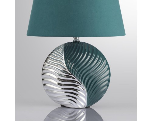 8140/1T MODERNI LN25 000 бирюзовый/серебро, керамика/текстиль Настольная лампа Е27 1*60W 220V TAPALA