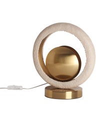 5443/1T HALL ODL_EX25 111 сатинированн.латунь/беж./металл/полирезин Настольная лампа 1*G9 LED*6W SATURN