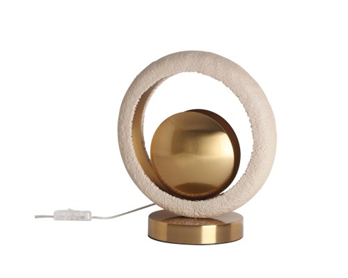 5443/1T HALL ODL_EX25 111 сатинированн.латунь/беж./металл/полирезин Настольная лампа 1*G9 LED*6W SATURN