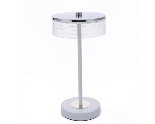 8252/1TL LEDIO LN25 серебро/белый/прозрачный, металл/акрил Настольная лампа LED 7W 400К 220V SATIANA