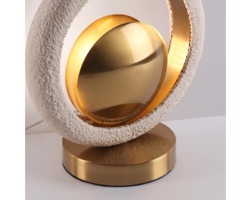 5443/1T HALL ODL_EX25 111 сатинированн.латунь/беж./металл/полирезин Настольная лампа 1*G9 LED*6W SATURN