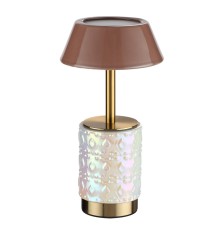 5454/6TL L-VISION ODL_EX26 светлая бронза/кофейный/жемчужный/металл/керамика Настольная лампа беспроводная LED*6W 3000K LULU