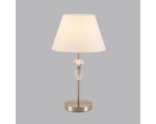 8274/1T CLASSI никель/белый/серый, металл/керамика/ткань Настольная лампа Е14 1*40W 220V VERMONT