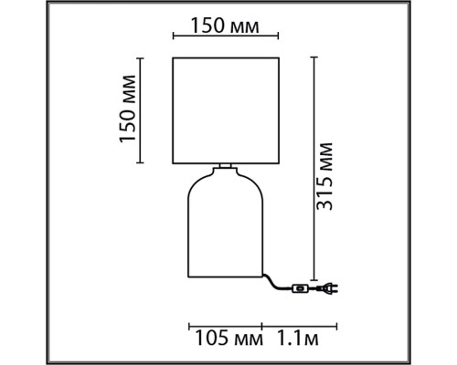 8220/1T MODERNI LN25 сиреневый, керамика/текстиль Настольная лампа Е27 1*60W 220V NIANA