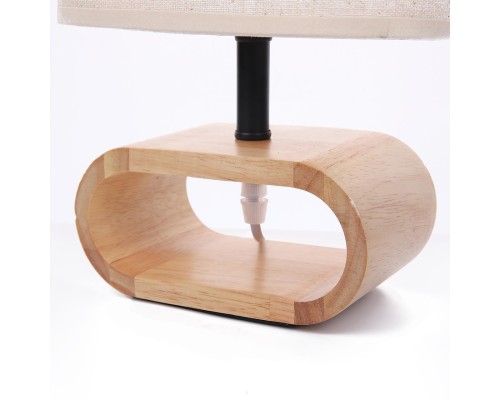 8199/1T COUNTY LN25 бежевый, дерево/текстиль Настольная лампа E27 1*60W 220V MADERANA