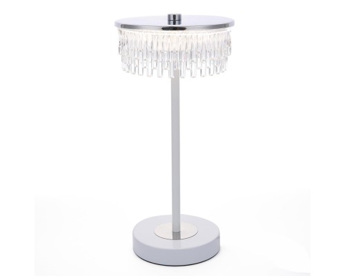 8253/1TL LEDIO LN25 серебро/белый/прозрачный, металл/акрил Настольная лампа LED 7W 4000К 220V SATIANA