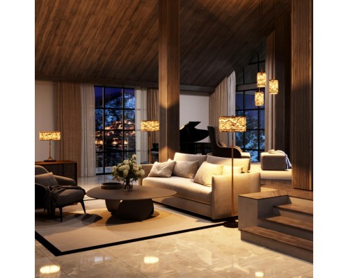 5064/2T MODERN (В 2-Х КОРОБКАХ) ODL24 405 античн.бронза/серо-беж./металл/натур.камен.