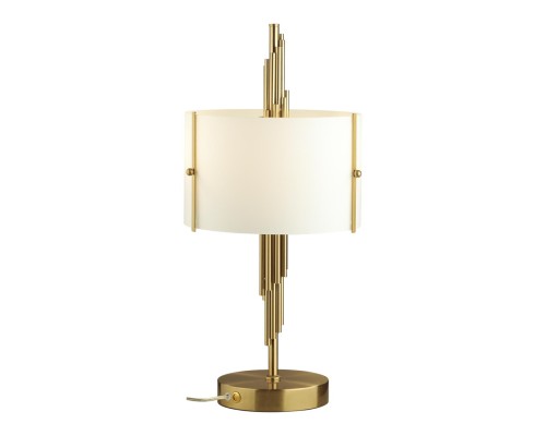 5415/2T MODERN ODL_EX23 39 бронзовый/белый матовый/металл/стекло Настольная лампа E27 2*40W MARGARET