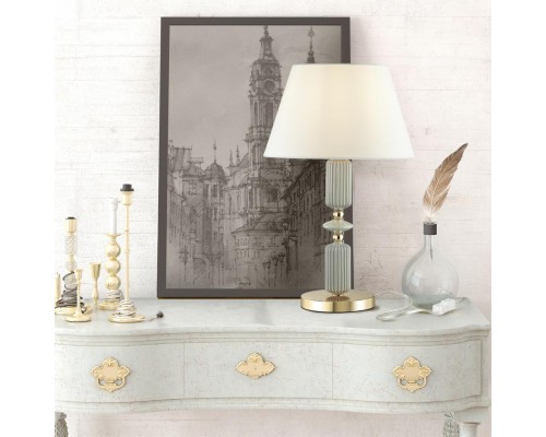 4861/1TA CLASSIC ODL_EX21 золото/раноцветн./керамика/абажур Настольная лампа E27 1*60W CANDY