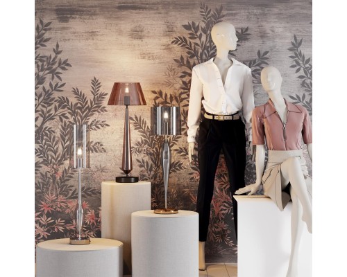 4850/1T STANDING ODL_EX21 дымчатый/золото/стекло Высокая Лампа E27 1*60W TOWER