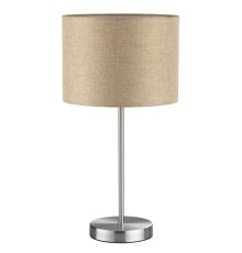 8250/1T MODERNI LN25 000  никель/бежевый, металл/текстиль Настольная лампа Е27 60W 220V NIKKI