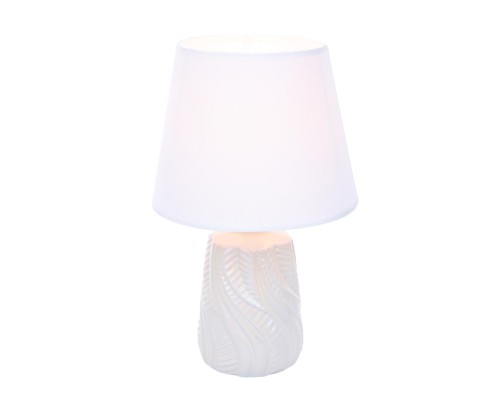 8212/1T CLASSI LN25 белый жемчужный/белый, керамика/текстиль Настольная лампа Е27 1*60W 220V SINNA