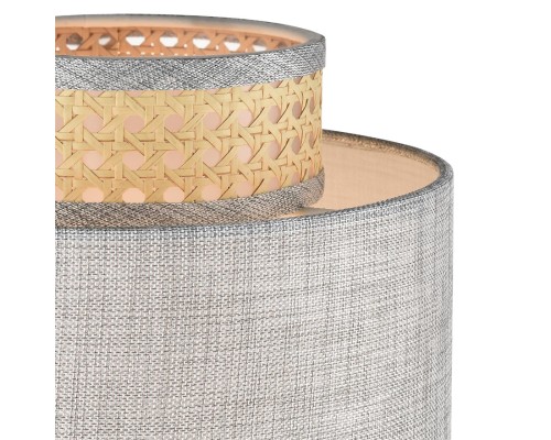 8043/1T MODERNI LN25 черный/серый/бежевый, металл/текстиль/ротанг Настольная лампа Е27 1*60W 220V LAUNA