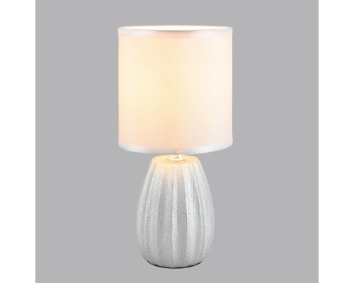 8172/1T COUNTY LN25 000 серебро/серый керамика/текстиль Настольная лампа E14 1*40W 220V EVANA