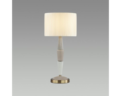 5403/1T CLASSIC ODL_EX23 33 бронзовый/светло-коричневый/кремовый металл/керамика/ткань Настольная лампа E27 1*60W LATTE