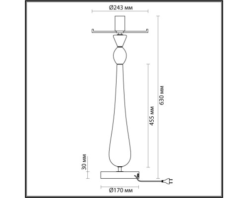 4868/1T STANDING ODL_EX22 21 золотой/бордовый/стекло База для высокой лампы E27 1*60W TOWER