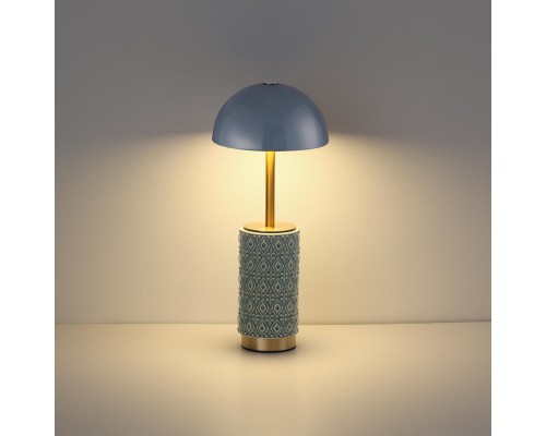 5452/5TLA L-VISION ODL_EX26 светлая бронза/синий/зеленый/металл/керамика Настольная лампа беспроводная LED*5W 3000K LULU