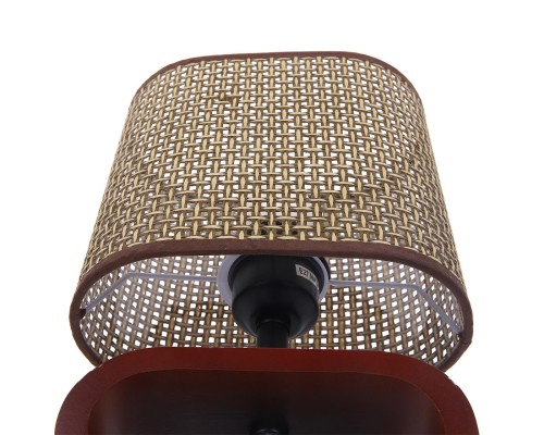 8200/1T COUNTY LN25 кофейный/коричневый, дерево/текстиль Настольная лампа E27 1*60W 220V MADERANA