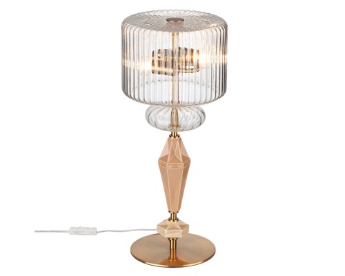 5414/2T MODERN ODL_EX26 античная бронза/терракот/бежевый/металл/керамика Настольная лампа E14 2*40W TERRA