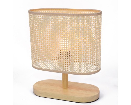 8201/1T COUNTY LN25 бежевый, дерево/текстиль Настольная лампа E27 1*60W 220V MADERANA