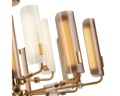 5467/60L MODERN ODL_EX26 049 белый/коричневый/античная бронза/металл/стекло/декор металл Люстра LED 60W (5W*12) 2700K LION