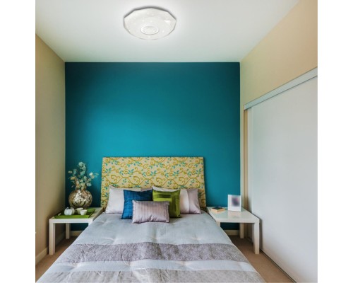 2057/EL PALE SN 000 Светильник пластик/белый/хром LED 72Вт 3000-6000K D530 IP43 пульт ДУ PRISA