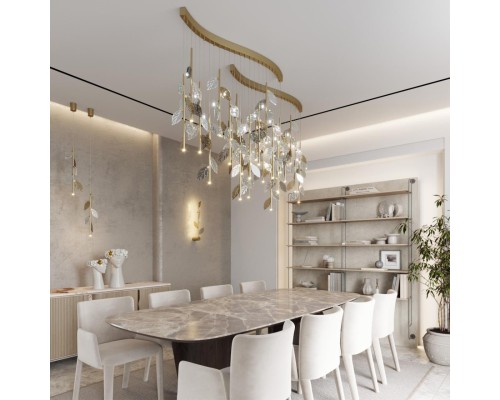 5445/17 L-VISION ODL_EX25 75 матов.золото/дымч/прозрачн/коньячн/бензинов./металл/стекло Люстра 17*G4 LED*3W 12V LISTVA