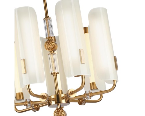 5467/35L MODERN ODL_EX26 049 белый/коричневый/античная бронза/металл/стекло/декор металл Люстра LED 35W (5W*7) 2700K LION