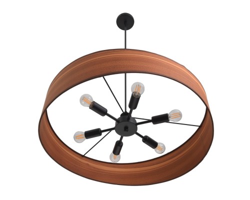 8421/6A MODERNI черный/коричневый,  металл/ПВХ Подвес E14 6*40W 220V LAGOMA