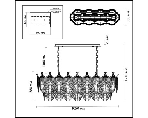 5051/14 HALL ODL24 517 золото/белый/прозрачный/металл/фарфор/стекло Люстра E14 14*40W PORCELA