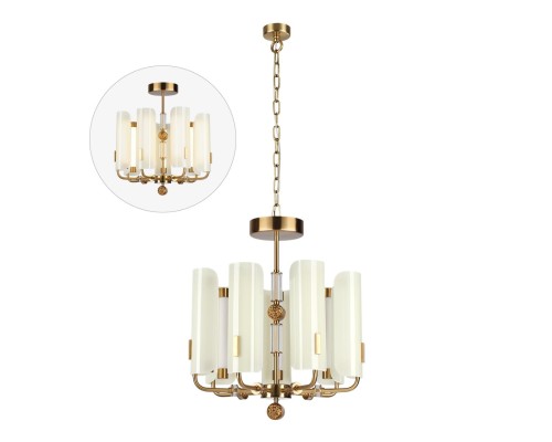 5467/35L MODERN ODL_EX26 049 белый/коричневый/античная бронза/металл/стекло/декор металл Люстра LED 35W (5W*7) 2700K LION