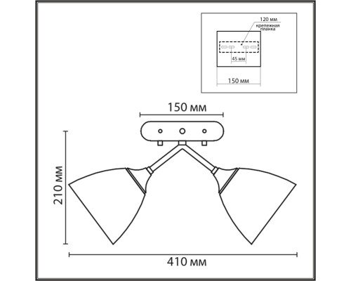 8151/2C COMFI LN 000 белый/античная бронза/прозрачный, металл/стекло Потолочный светильник Е27 2*60W 220V TATA