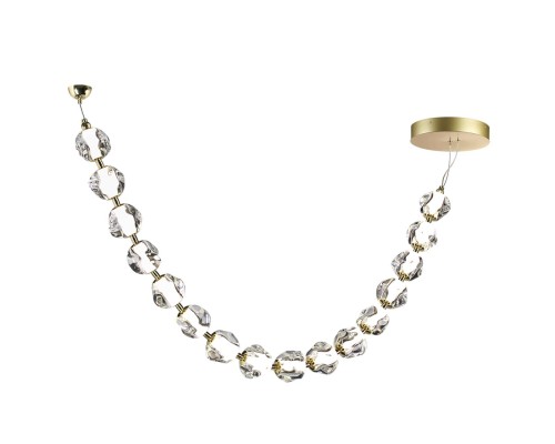 5085/64L L-VISION ODL25 565 золото/прозрачный/металл/акрил Подвес- бусы LED 64W 4000K 3200Лм JEMSTONE