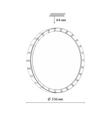 7649/CLN PALE SN 142 Светильник пластик/белый/черный LED 36Вт 4000К D336 IP43 ATABI BLACK