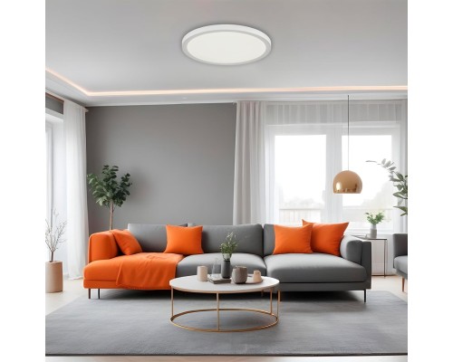 7754/24L MITRA LED SN Светильник пластик/белый LED 24Вт 3000-6500К D300 IP20 CCT/датчик движения NEBULA