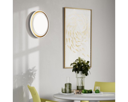 7630/EL PALE SN 000 Светильник пластик/белый/золотистый LED 72Вт с ДУ 3000-6300К D510 IP43 пульт ДУ SETTA