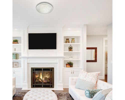 2048/DL PALE SN 000 Светильник пластик/белый/прозрачный/хром LED 48Вт 3000-6300K D420 IP43 пульт ДУ VISMA