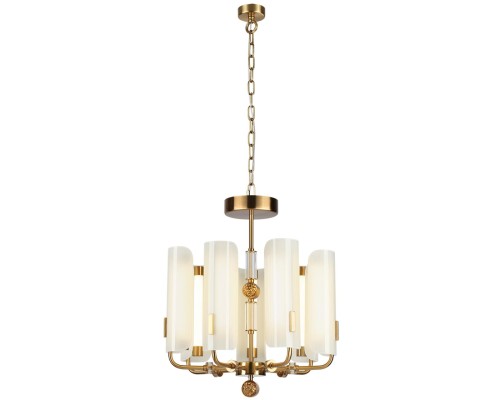 5467/35L MODERN ODL_EX26 049 белый/коричневый/античная бронза/металл/стекло/декор металл Люстра LED 35W (5W*7) 2700K LION