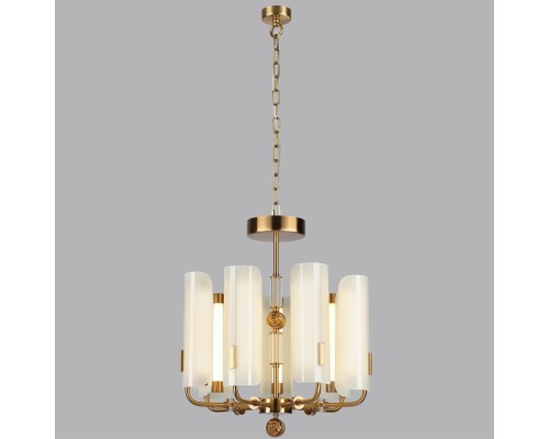 5467/35L MODERN ODL_EX26 049 белый/коричневый/античная бронза/металл/стекло/декор металл Люстра LED 35W (5W*7) 2700K LION