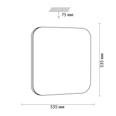 3020/EL TAN SN 213 Светильник пластик/хром LED 72Вт 3000-6500K 535х535 IP43 пульт ДУ/ LampSmart LONA