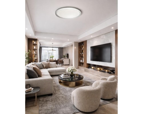 7643/DLN COLOR SN 146 Светильник пластик/белый/прозрачный LED 48Вт 3000/4000/6000К D405 IP43 CCT DEPAX
