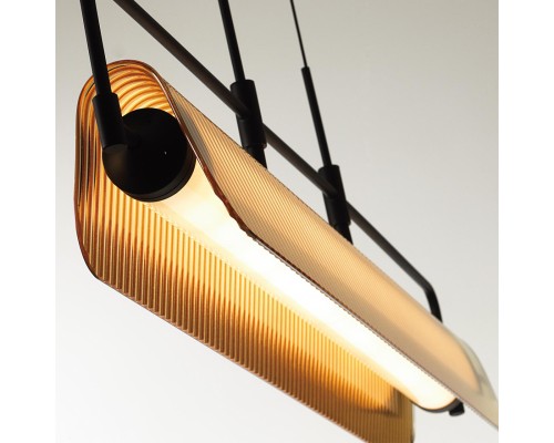 5056/35L L-VISION ODL24 387 черный/янтарный/металл/стекло/акрил Люстра LED 35W 3000К LINER