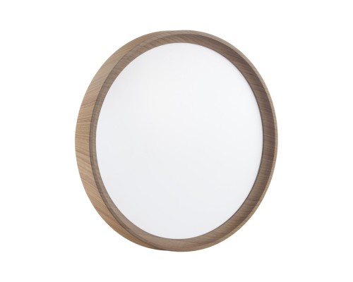 7603/DL PALE SN 018 Светильник пластик/белый/светл.коричневый под дерево LED 48Вт c ДУ 3000-6000К D400 IP43 пульт ДУ WOODI