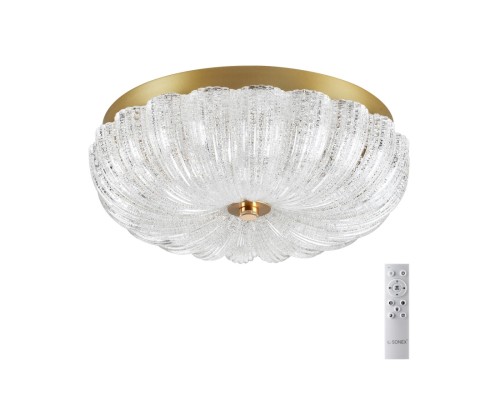 7719/36L PIKO LED SN 40 Светильник металл/стекло/прозрачный/золотой LED 36Вт 3000-6500K D300 IP20 пульт ДУ TESORO