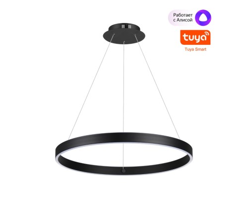 359450 OVER NT24 296 черный Светильник подвесной диммир. со сменой цв.темпер. (пульт ДУ/прилож. Smart Life) IP20 LED 50/12W 85-265V 3000-6000К SOTTO
